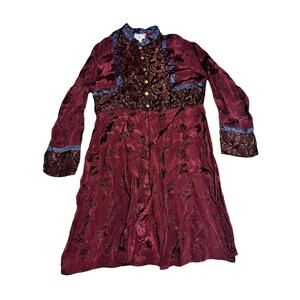 Vintage Split Hem Button Down Blouse